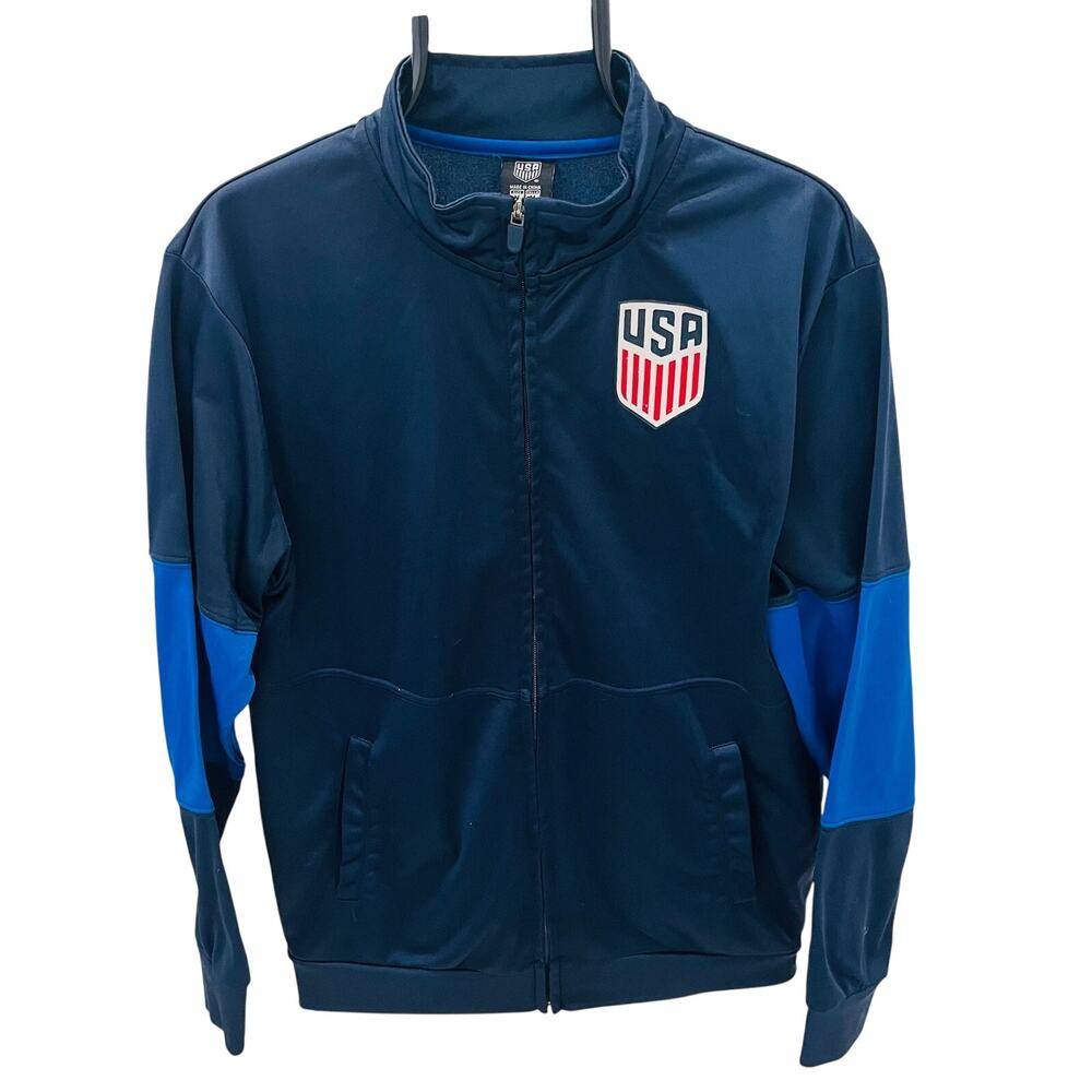 Icon Sports USA Soccer National Team Men's Track Jacket Full Zip Navy Blue Sz M